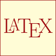 Gelbe Quadrat mit Latex-Schriftzug